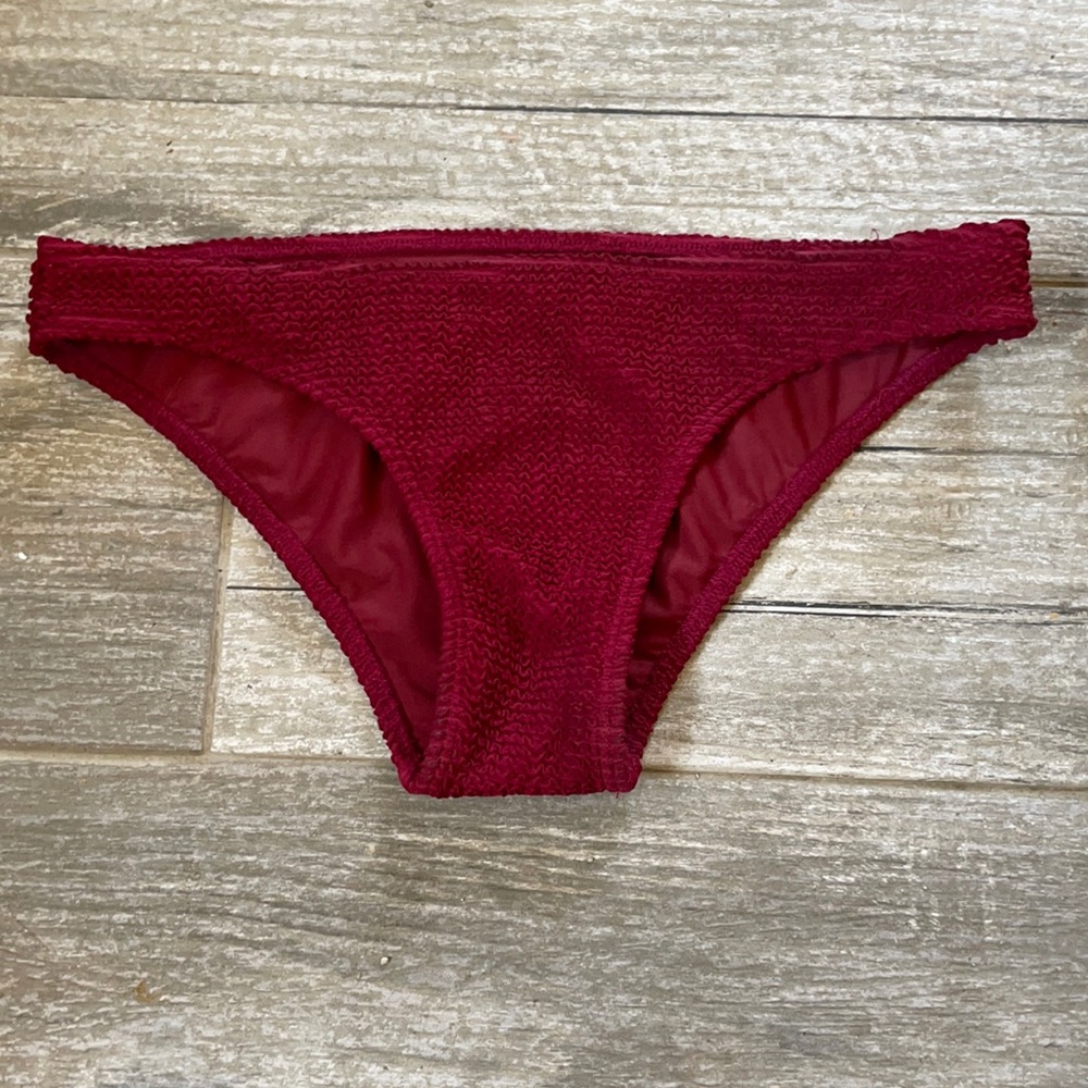 Seea maroon ribbed bathing suit bottoms